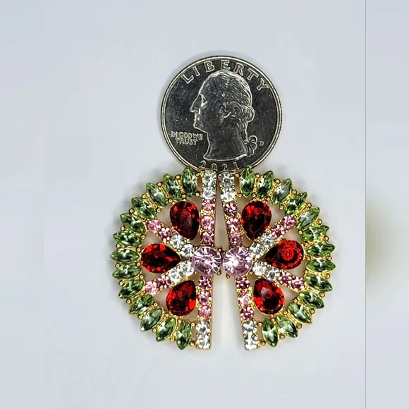 Watermelon Crystal Earrings New - Picture 4 of 4